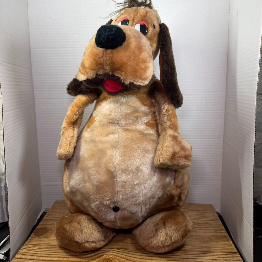 Vintage Mighty Star Potbelly Dog Basset Hound Plush 20” Stuffed Animal